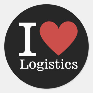 Sticker Rond Je ❤️ J'adore la Logistique (pour les employés) SU