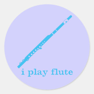 Sticker Rond Je joue à la flute