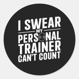 Sticker Rond Je jure que mon formateur personnel ne peut pas co