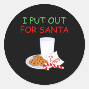 Sticker Rond Je L'Ai Mis En Place Pour Père Noël Naughty Ou Nic