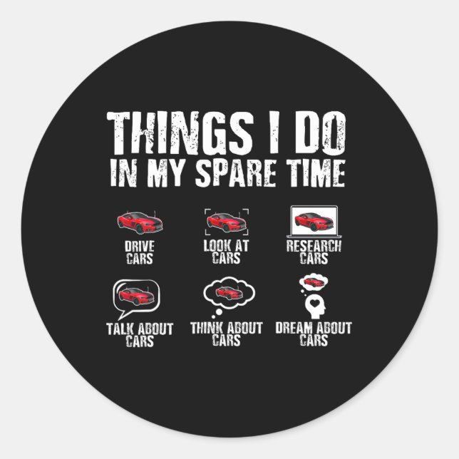 Sticker Rond Je Le Fais Dans Mon Temps De Secours Voiture Mécan (Devant)