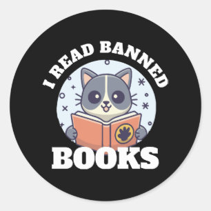 Sticker Rond Je lis des livres interdits