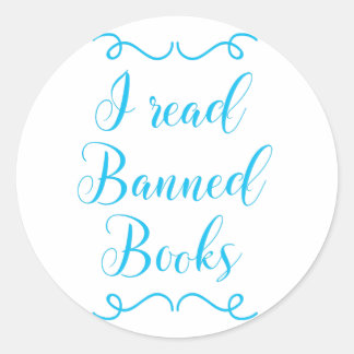 Sticker Rond je lis des livres interdits
