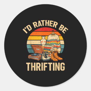 Sticker Rond Je magasinerais de la vintage pour femmes pour la