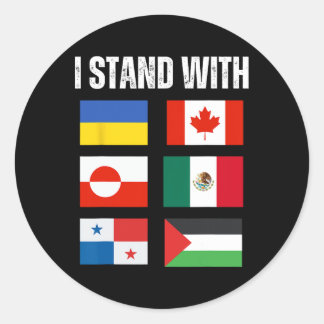 Sticker Rond Je me tiens avec le Canada Groenland Mexique Panam