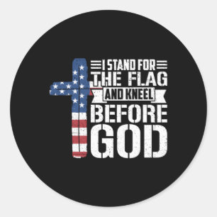 Sticker Rond Je Me Trouve Pour Le Drapeau Et Je M'Agenouille De