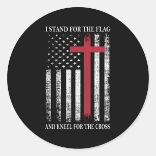 Sticker Rond Je Me Trouve Pour Le Drapeau Et Le Kneel Pour La C