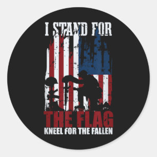 Sticker Rond Je Me Trouve Pour Le Drapeau Kneel Pour Le Fallen 