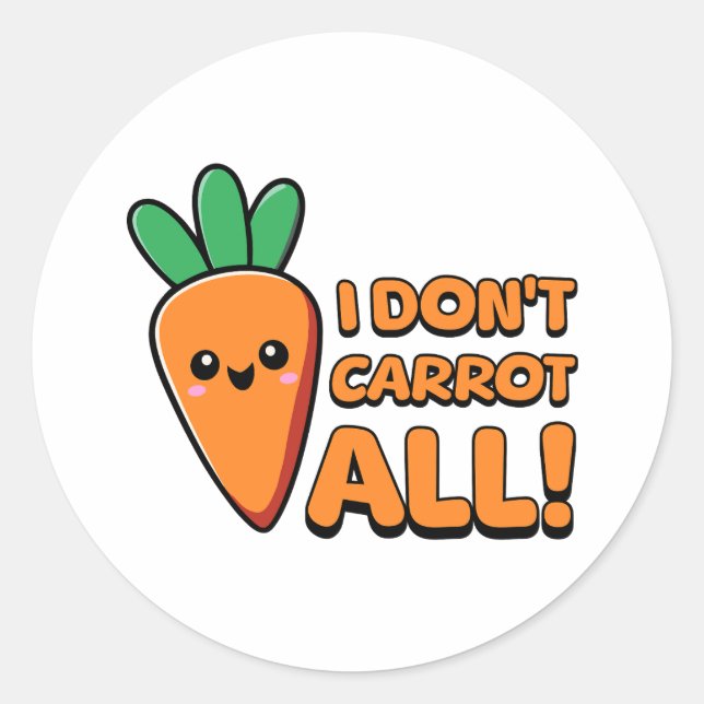 Sticker Rond Je ne fais pas la carotte ! Pun carotte mignon (Devant)