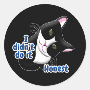 Sticker Rond Je ne l'ai pas fait Chat
