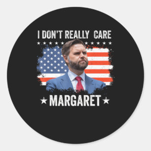 Sticker Rond Je Ne M'Intéresse Pas Vraiment Margaret Drapeau Us