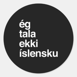 Sticker Rond Je ne parle pas islandais