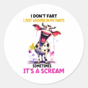 Sticker Rond Je ne péte pas, je murmure simplement dans mon pan