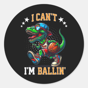 Sticker Rond Je ne peux pas, j'aime les squelettes de dinosaure