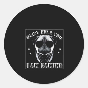 Sticker Rond Je ne peux pas t'entendre Je suis Jeu Amoureux Car