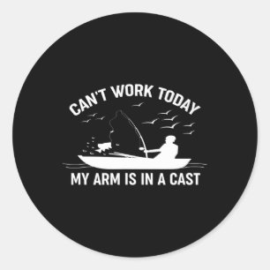 Sticker Rond Je ne peux pas travailler aujourd'hui Mon bras est