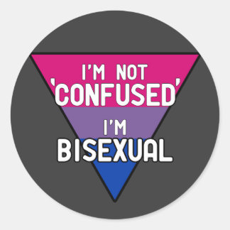 Sticker Rond Je ne suis pas confuse, je suis bisexuelle