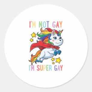 Sticker Rond Je Ne Suis Pas Gay Im Super Gay pride Lgbt Drapeau
