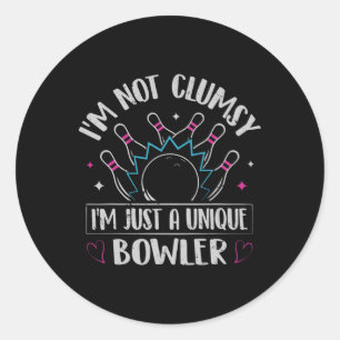 Sticker Rond Je ne suis pas maladroit - Je suis juste un Bowler