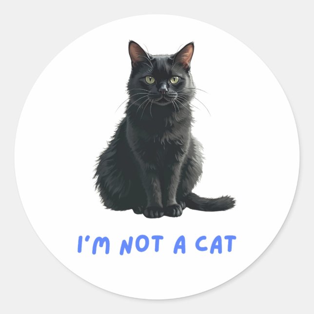 Sticker Rond Je ne suis pas un chat (Devant)