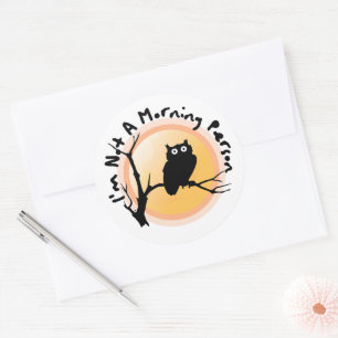 Sticker Rond Je ne suis pas une personne du matin citation de h