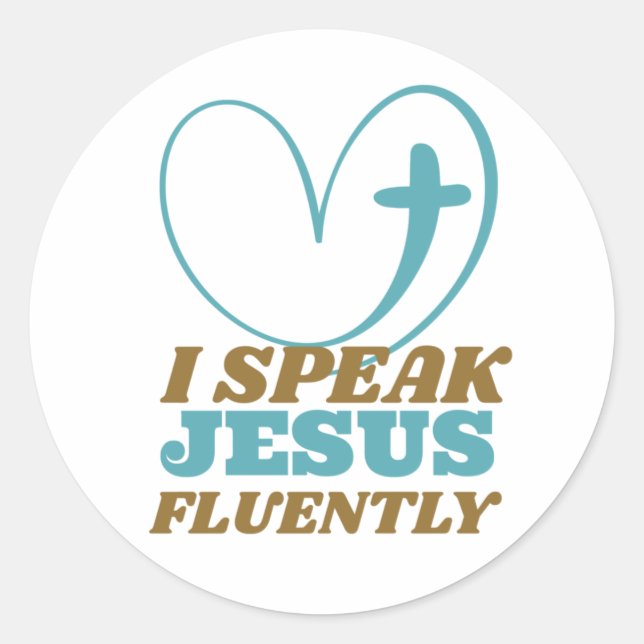 Sticker Rond Je Parle Jésus Fluidement (Devant)