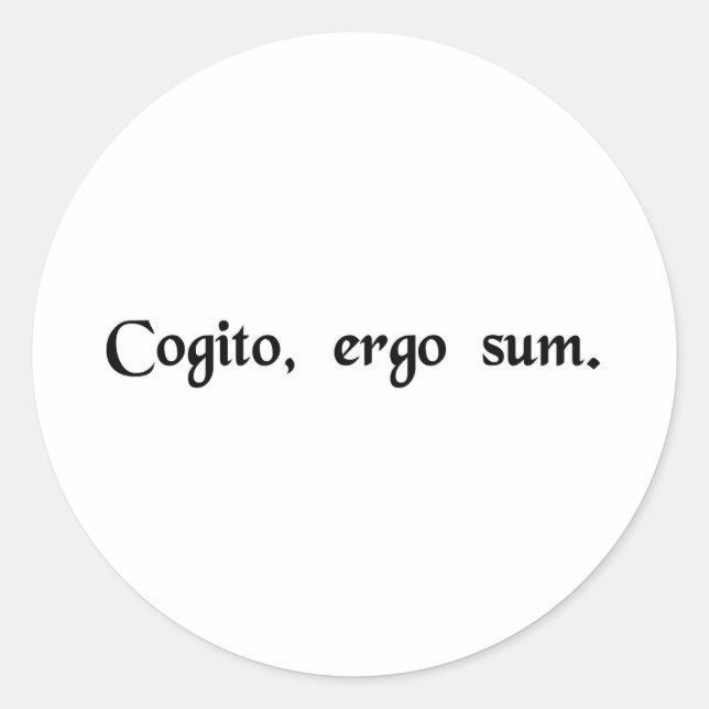 Sticker Rond Je pense, donc j'Am. (Devant)