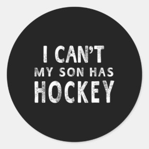Sticker Rond Je peux#39 ; mon fils a des femmes de hockey maman