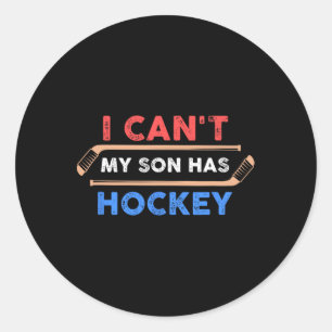 Sticker Rond Je peux #39 ; mon fils a du hockey - Hockey Papa A
