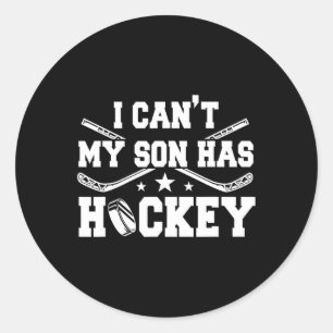 Sticker Rond Je peux #39 ; mon fils a le hockey de patinage sur