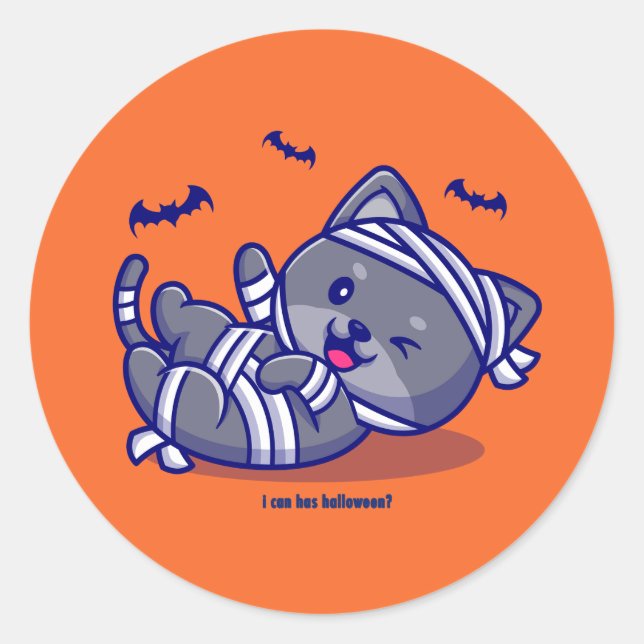 Sticker Rond Je Peux Avoir Halloween ? (Devant)