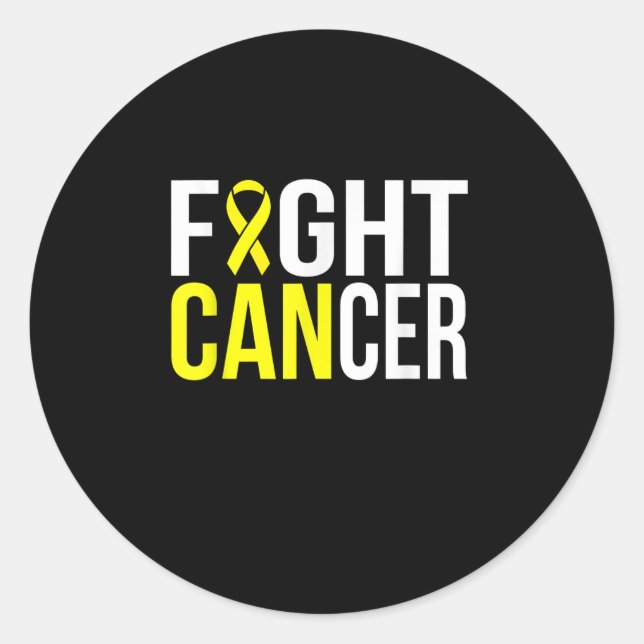 Sticker Rond Je peux combattre le cancer de la vessie Ruban jau (Devant)