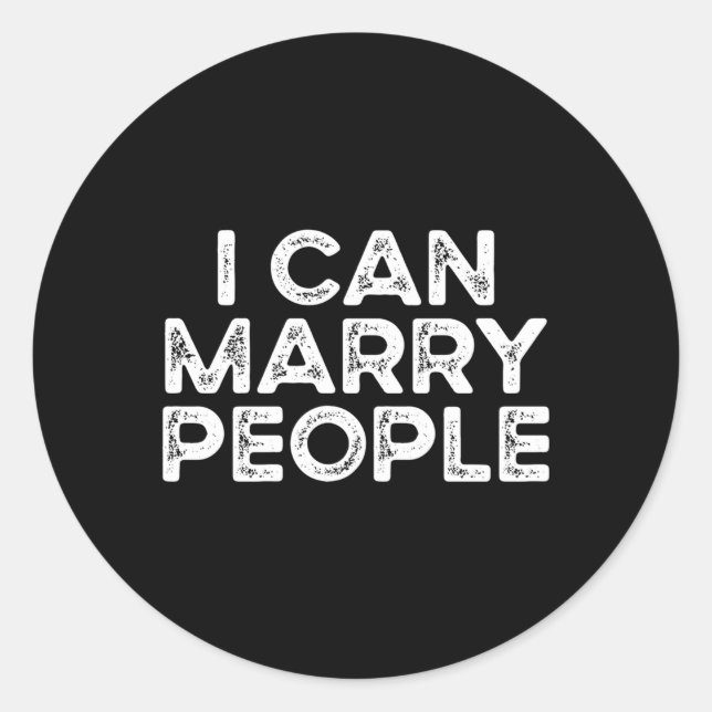 Sticker Rond Je Peux Épouser Des Officiers Mariages Officiels (Devant)