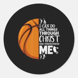 Sticker Rond Je Peux Faire Tout Par Le Christ Bysketbyll Chri