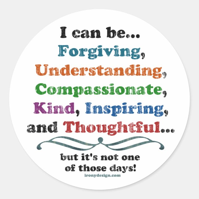 Sticker Rond Je peux pardonner (Devant)