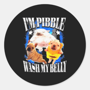 Sticker Rond Je Pibble Lave Mon Ventre Bouledogue Français 
