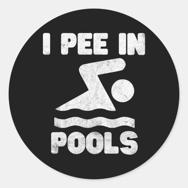 Sticker Rond Je Pisse Dans Les Lignes De Pools (Devant)