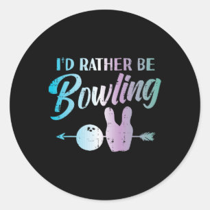 Sticker Rond Je Plais Être Bowny Drôle Bowler Joueuse Femmes Gi