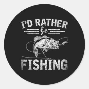 Sticker Rond Je Plais Être Pêche Drôle Pêcheur Poignée Cadeau