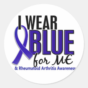 Sticker Rond Je porte Blue Me Rheumatoid Arthrite RA