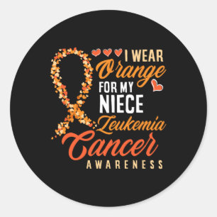 Sticker Rond Je Porte De L'Orange Pour Ma Nièce Leucémie Cancer