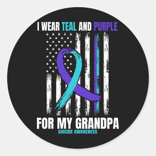 Sticker Rond Je Porte Des Chemises Turquoises Et Violettes De S (Devant)