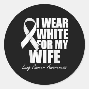 Sticker Rond Je Porte Du Blanc Pour Ma Femme Sensibilisation Au