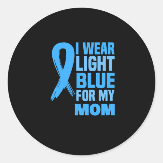 Sticker Rond Je Porte Du Bleu Clair Pour Ma Maman