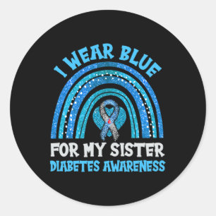 Sticker Rond Je Porte Du Bleu Pour Ma Soeur Siste De Sensibilis