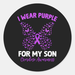 Sticker Rond Je Porte Du Purple Pour Mon Fils Beurre De Sensibi