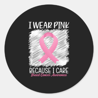 Sticker Rond Je porte du rose parce que je m'intéresse à la sen