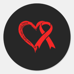 Sticker Rond Je porte du rouge pour lutter contre la sensibilis