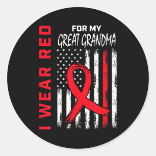 Sticker Rond Je porte du rouge pour ma arrière-grand-mère Sensi