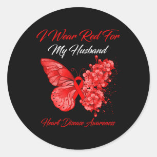 Sticker Rond Je Porte Du Rouge Pour Ma Sensibilisation Aux Mala
